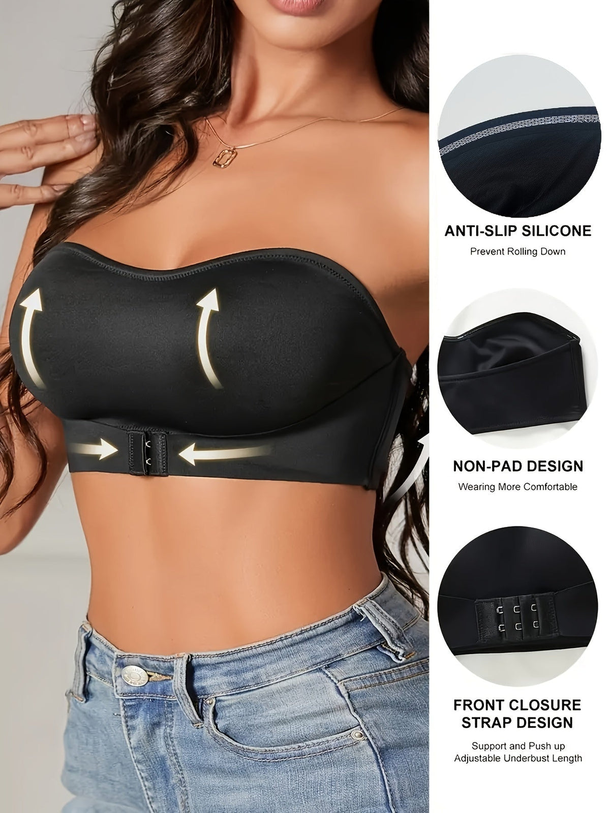 Naadloze Anti-Slip Bandeau Sport-bh - Comfort en Stijl
