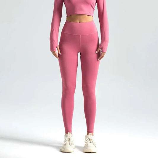 Naadloze sportlegging met hoge taille en push-upeffect voor dames - voor yoga en fitness