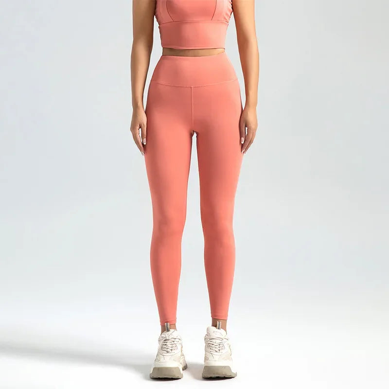 Naadloze sportlegging met hoge taille en push-upeffect voor dames - voor yoga en fitness