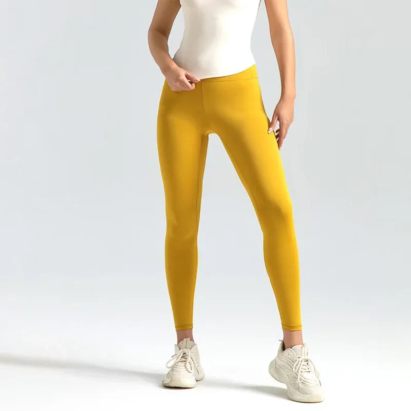 Naadloze sportlegging met hoge taille en push-upeffect voor dames - voor yoga en fitness