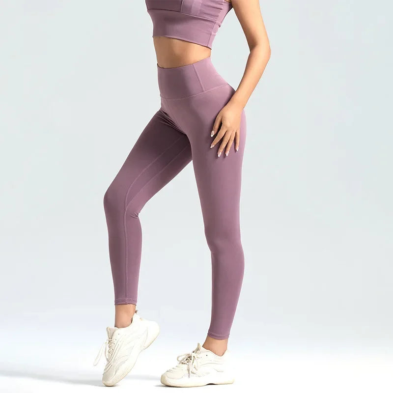 Naadloze sportlegging met hoge taille en push-upeffect voor dames - voor yoga en fitness