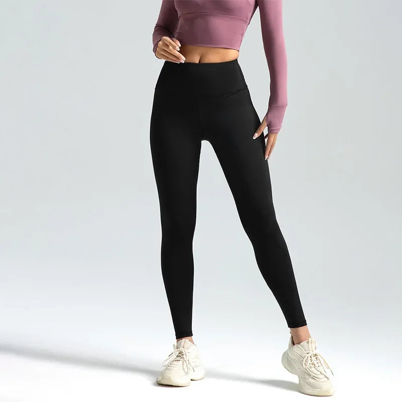 Naadloze sportlegging met hoge taille en push-upeffect voor dames - voor yoga en fitness