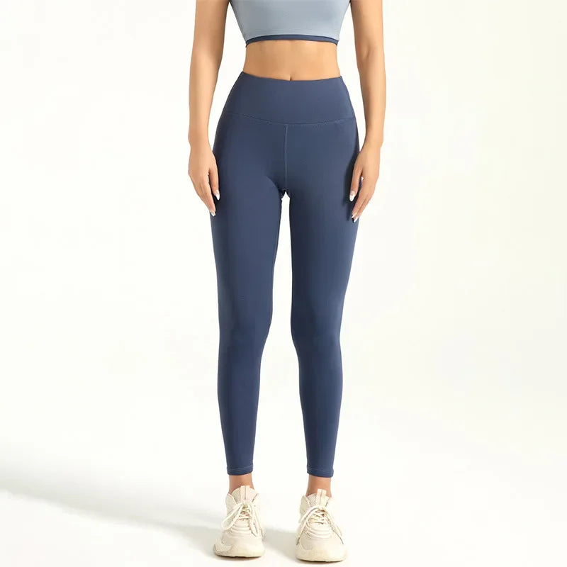 Naadloze sportlegging met hoge taille en push-upeffect voor dames - voor yoga en fitness
