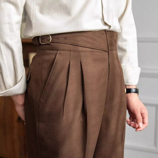 Nette herenbroek met hoge taille en plooien