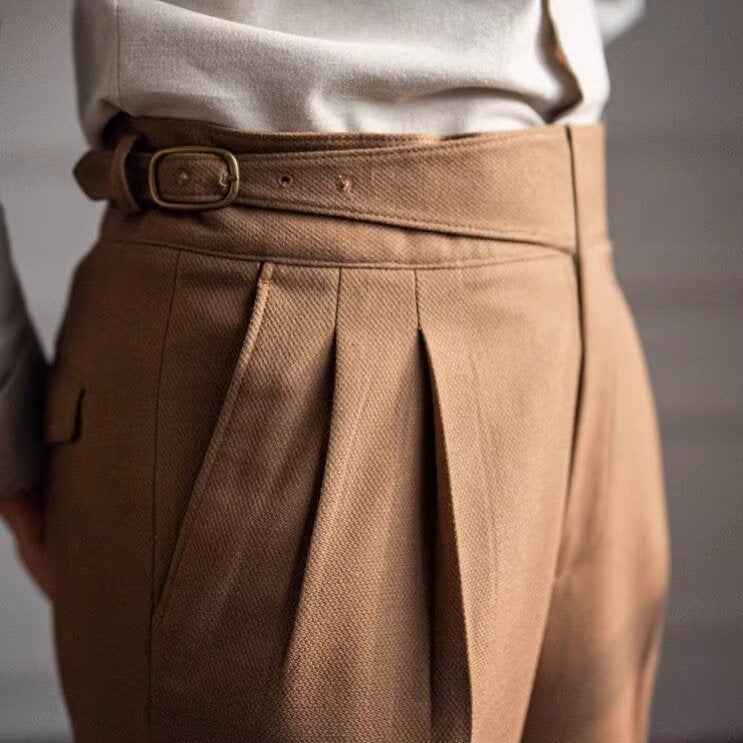 Nette herenbroek met hoge taille en plooien