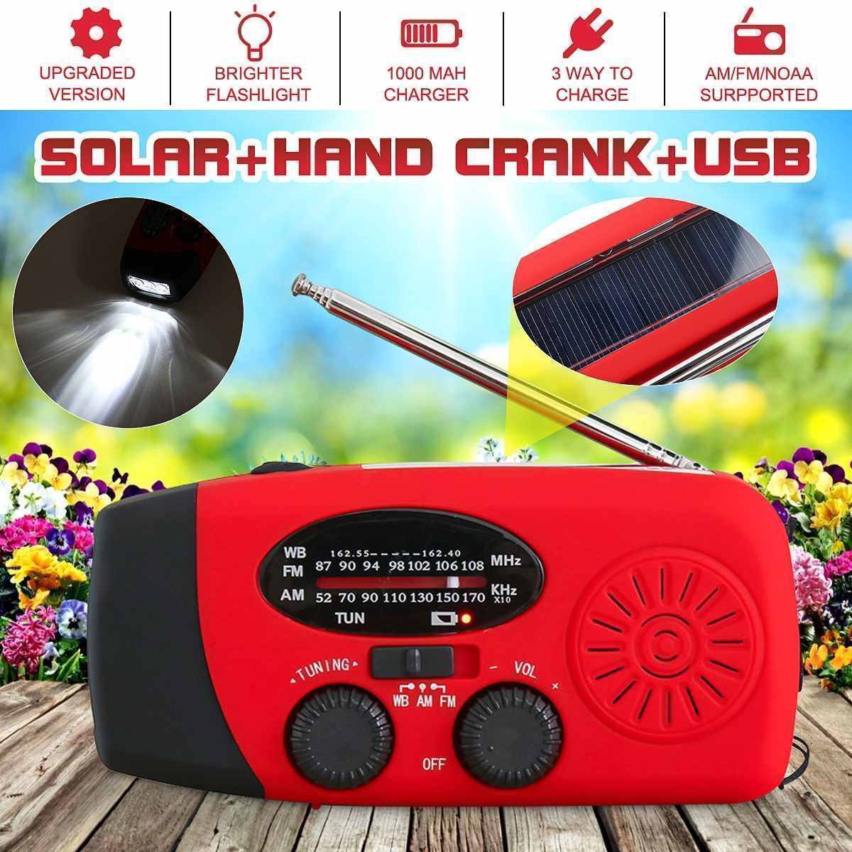 Noodradio met zwengel, zaklamp & powerbank