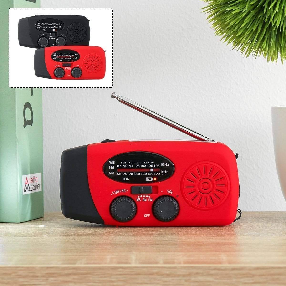 Noodradio met zwengel, zaklamp & powerbank