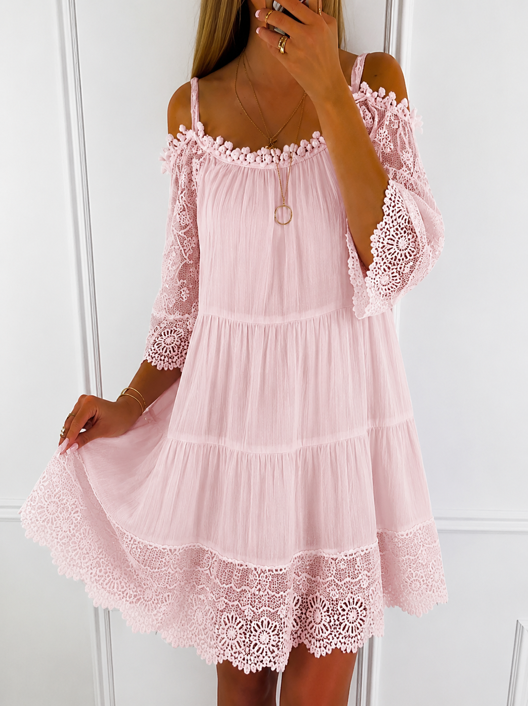 Off-shoulder mini-jurk voor dames