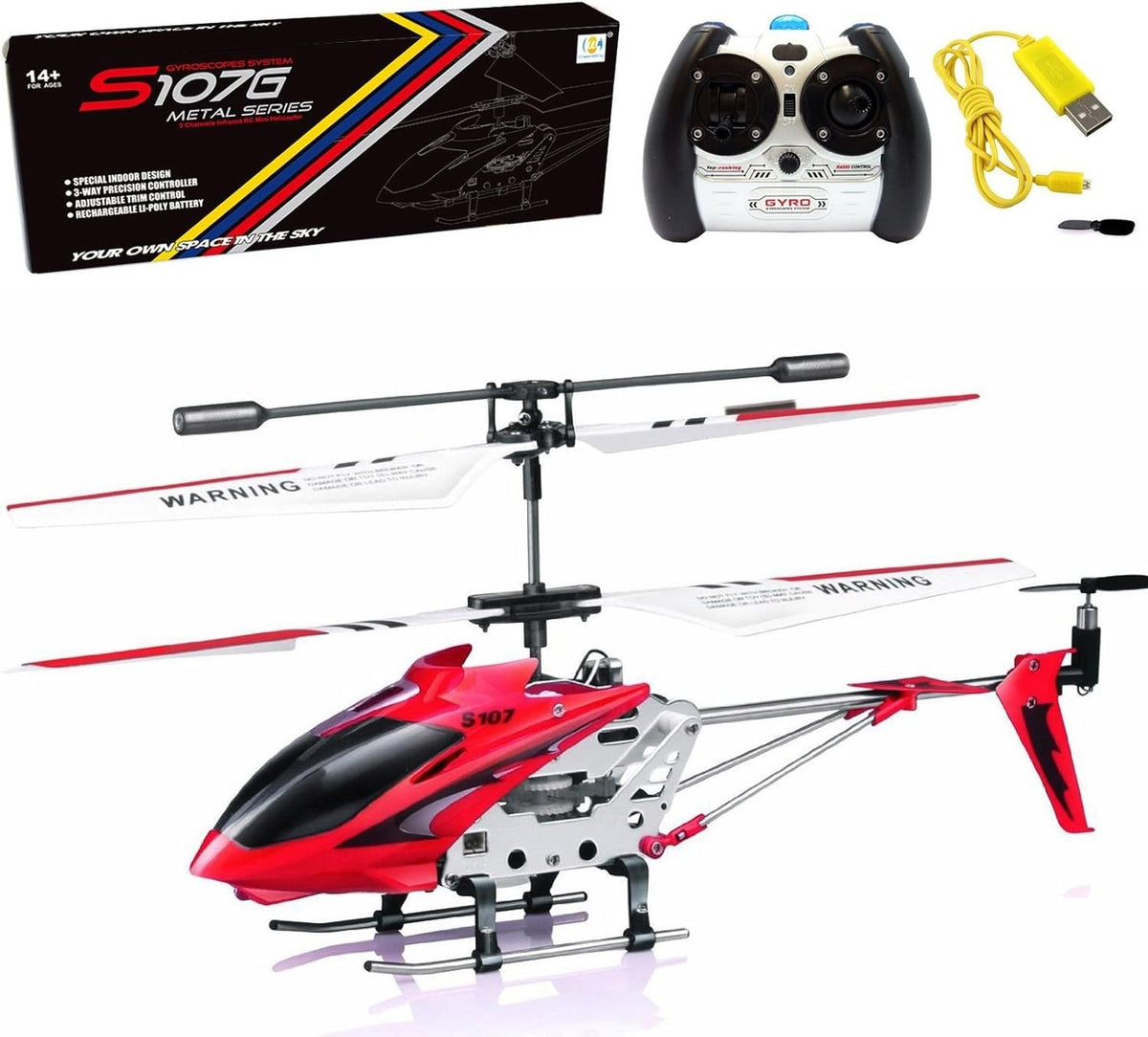 Onbreekbare mini RC-helikopter met gyro - Rood