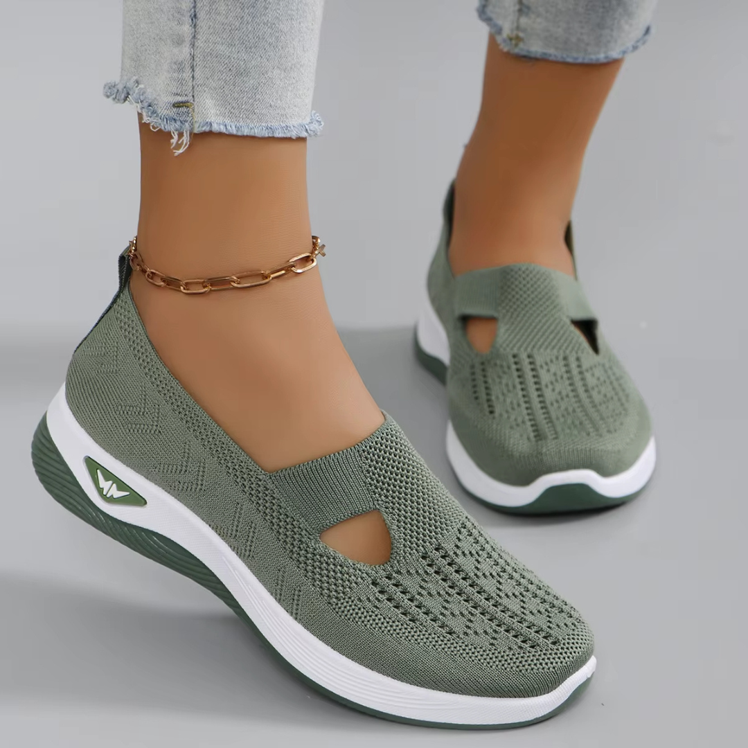 Ondersteunende, flexibele, comfortabele en ademende damesschoenen van textiel