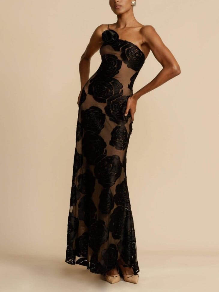 One-shoulder maxi-jurk voor dames