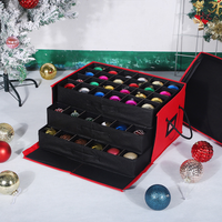 Opbergdoos voor kerstballen en kerstdecoratie met stapelbare lades en verdelers