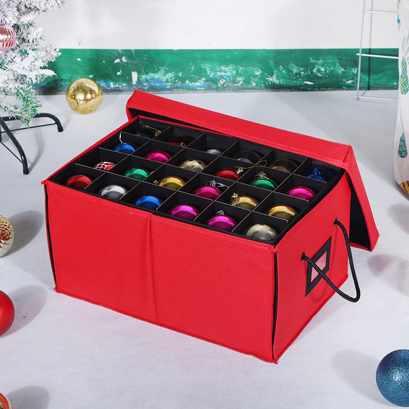 Opbergdoos voor kerstballen en kerstdecoratie met stapelbare lades en verdelers