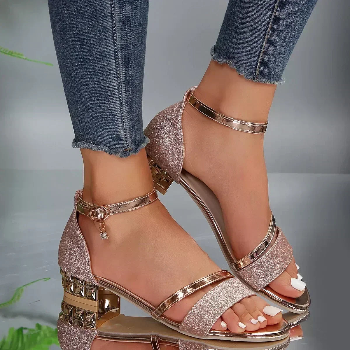 Orthopedische glitter Sandalen met bandjes voor dames