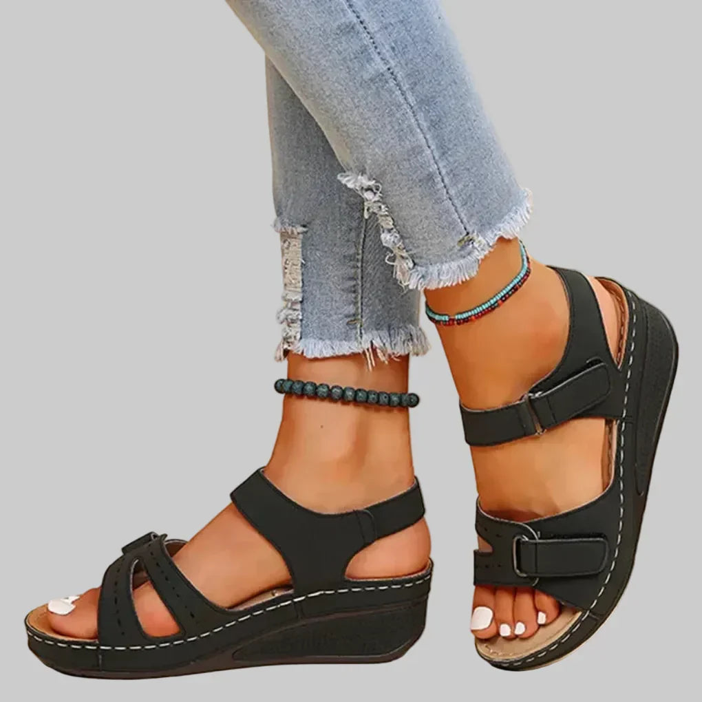 Orthopedische platform sandalen voor dames met verstelbare bandjes