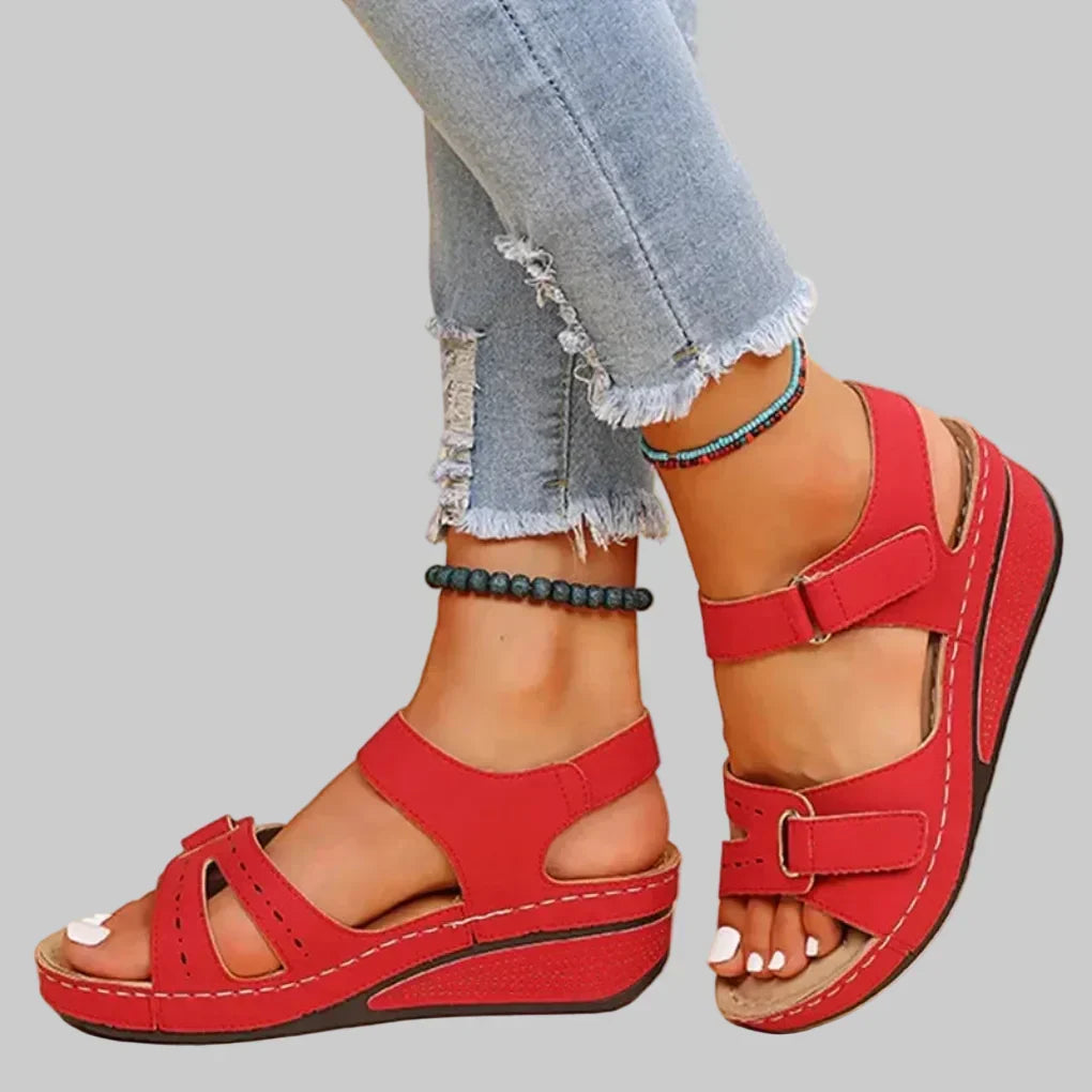Orthopedische platform sandalen voor dames met verstelbare bandjes