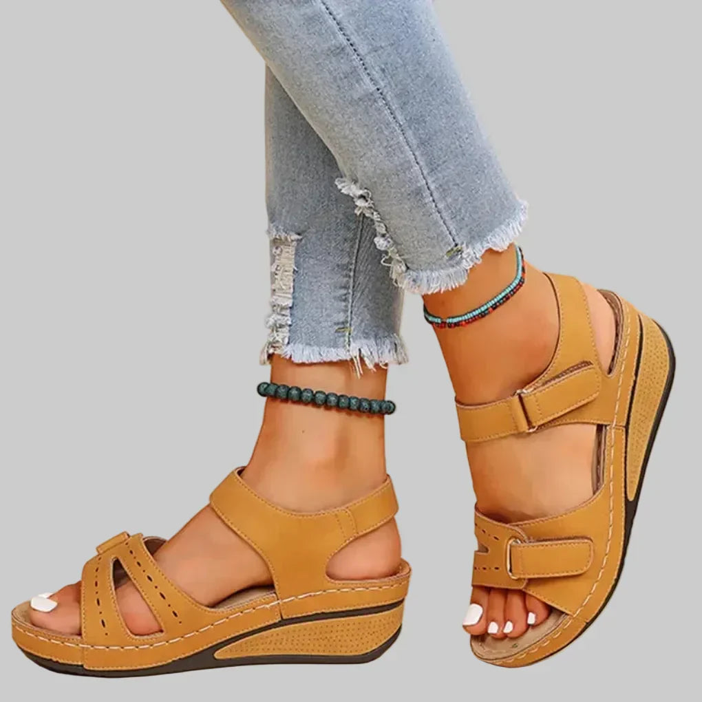 Orthopedische platform sandalen voor dames met verstelbare bandjes