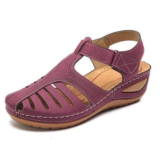 Orthopedische retro leren sandalen