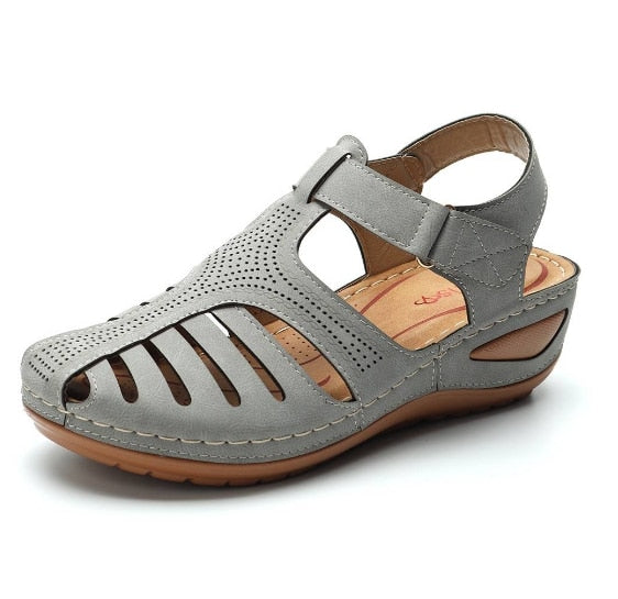Orthopedische retro leren sandalen