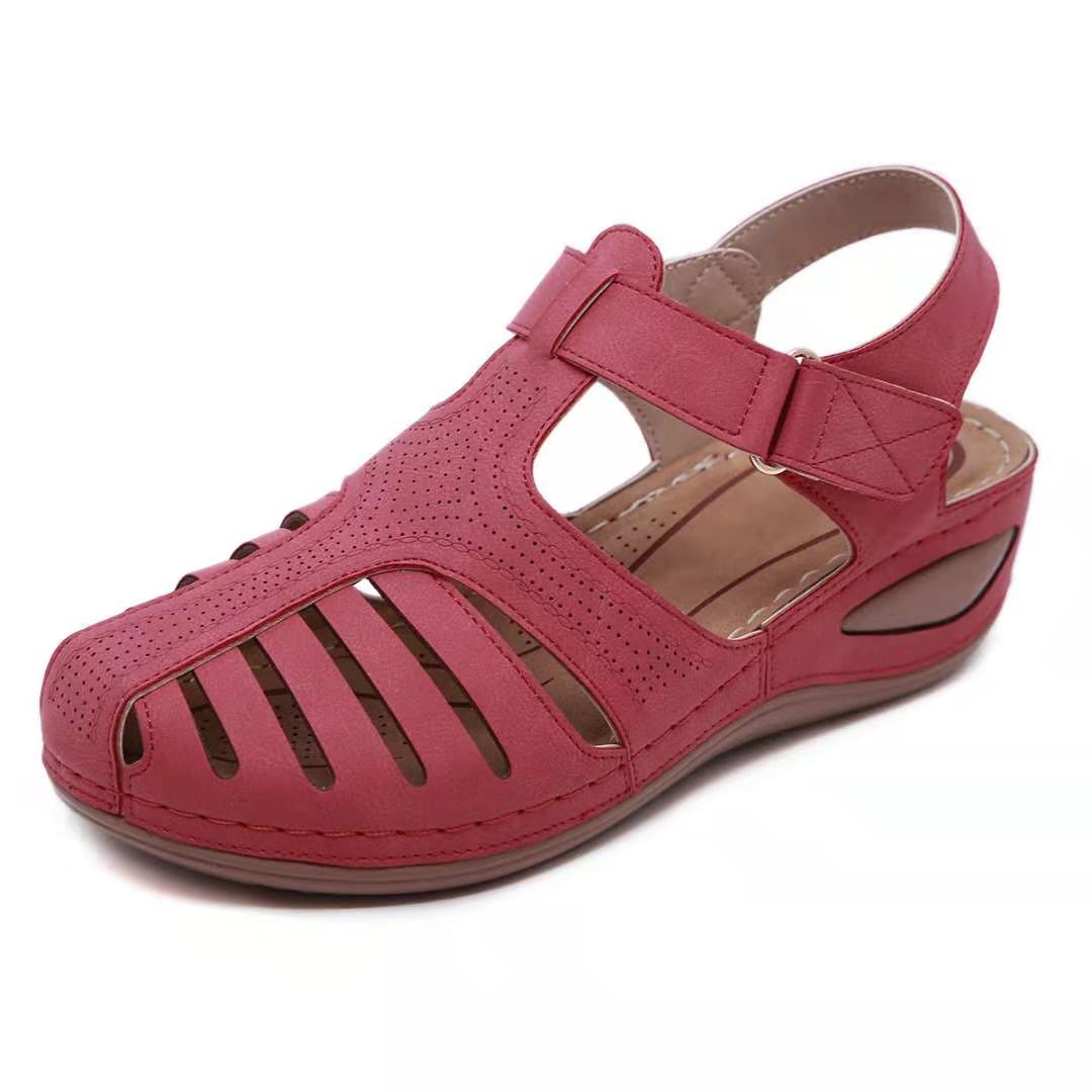 Orthopedische retro leren sandalen