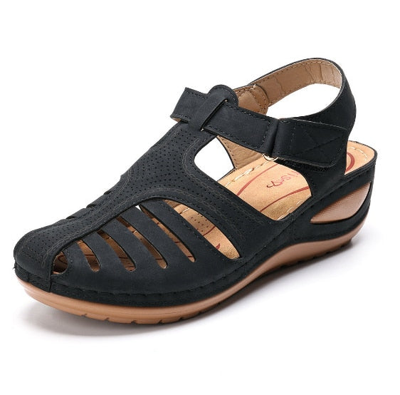 Orthopedische retro leren sandalen