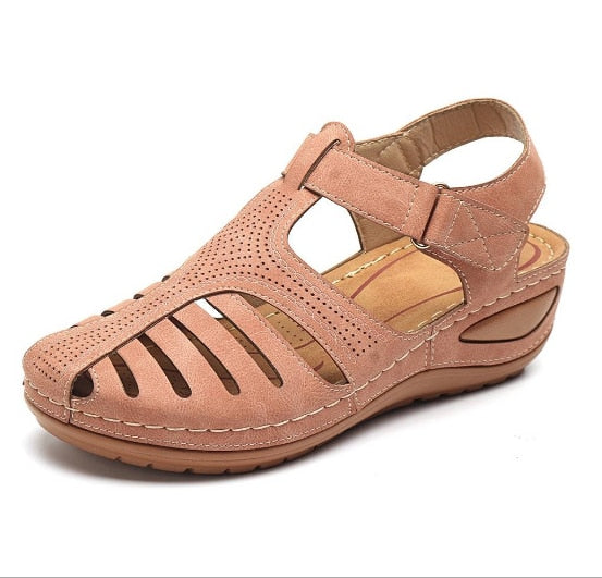 Orthopedische retro leren sandalen