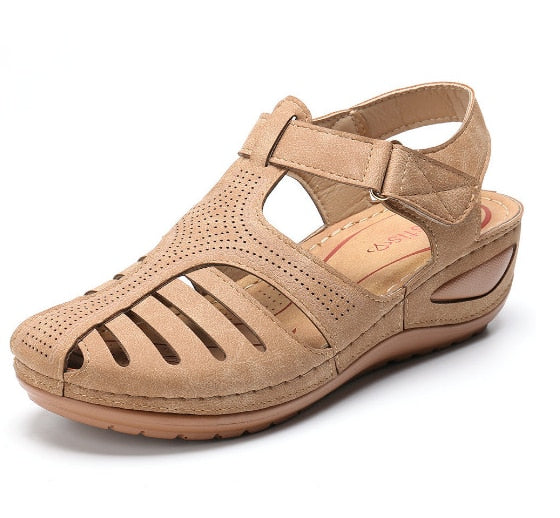 Orthopedische retro leren sandalen