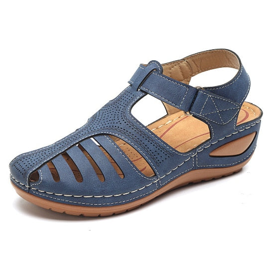 Orthopedische retro leren sandalen