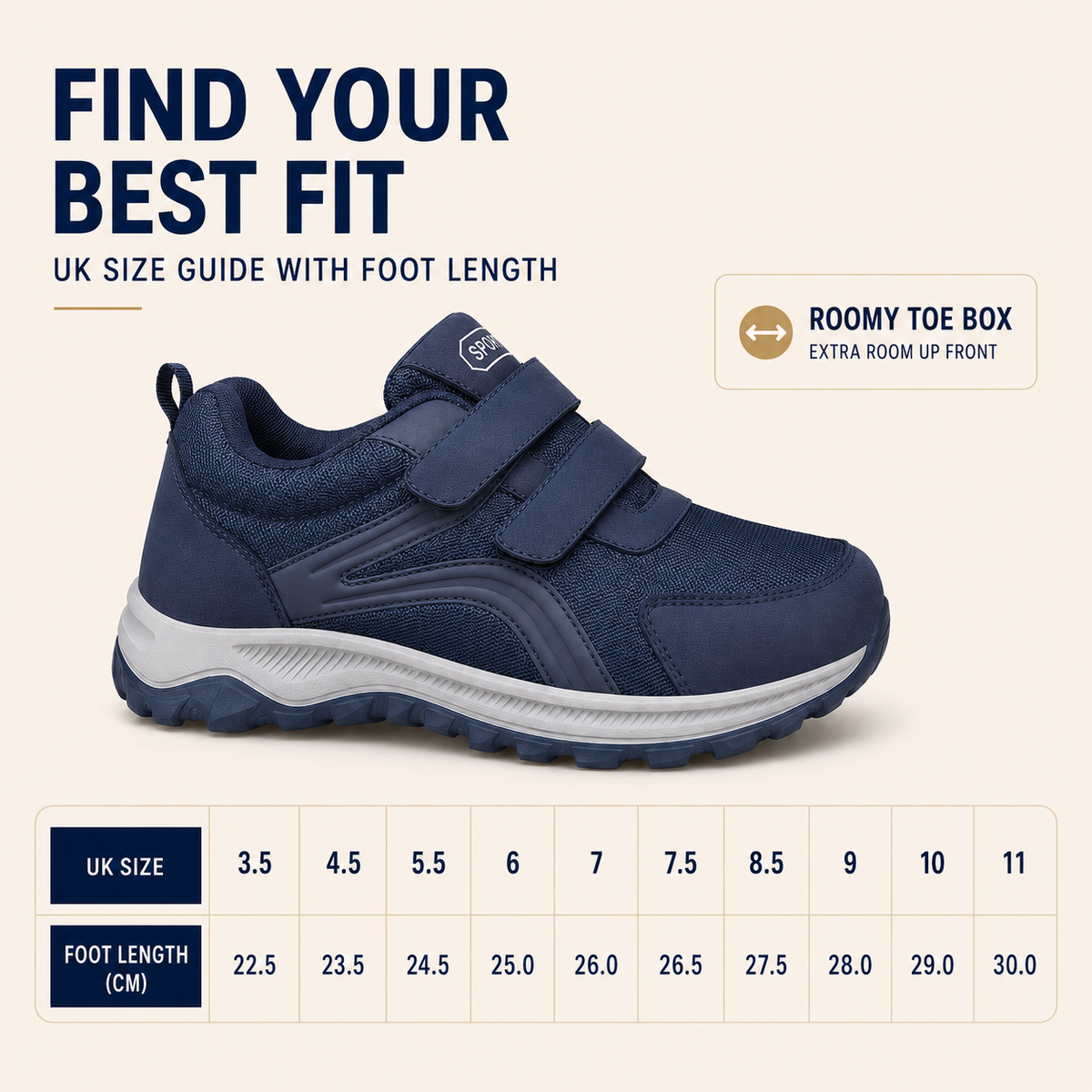 Orthopedische wandelsneakers met brede pasvorm
