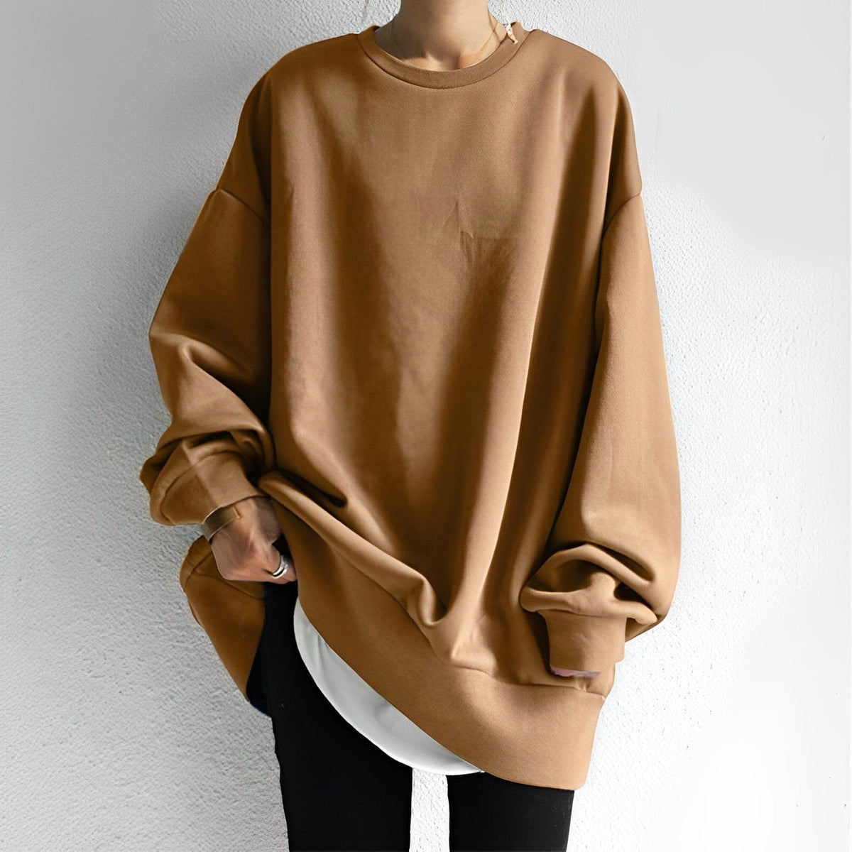 Oversized dames sweatshirt met ronde hals