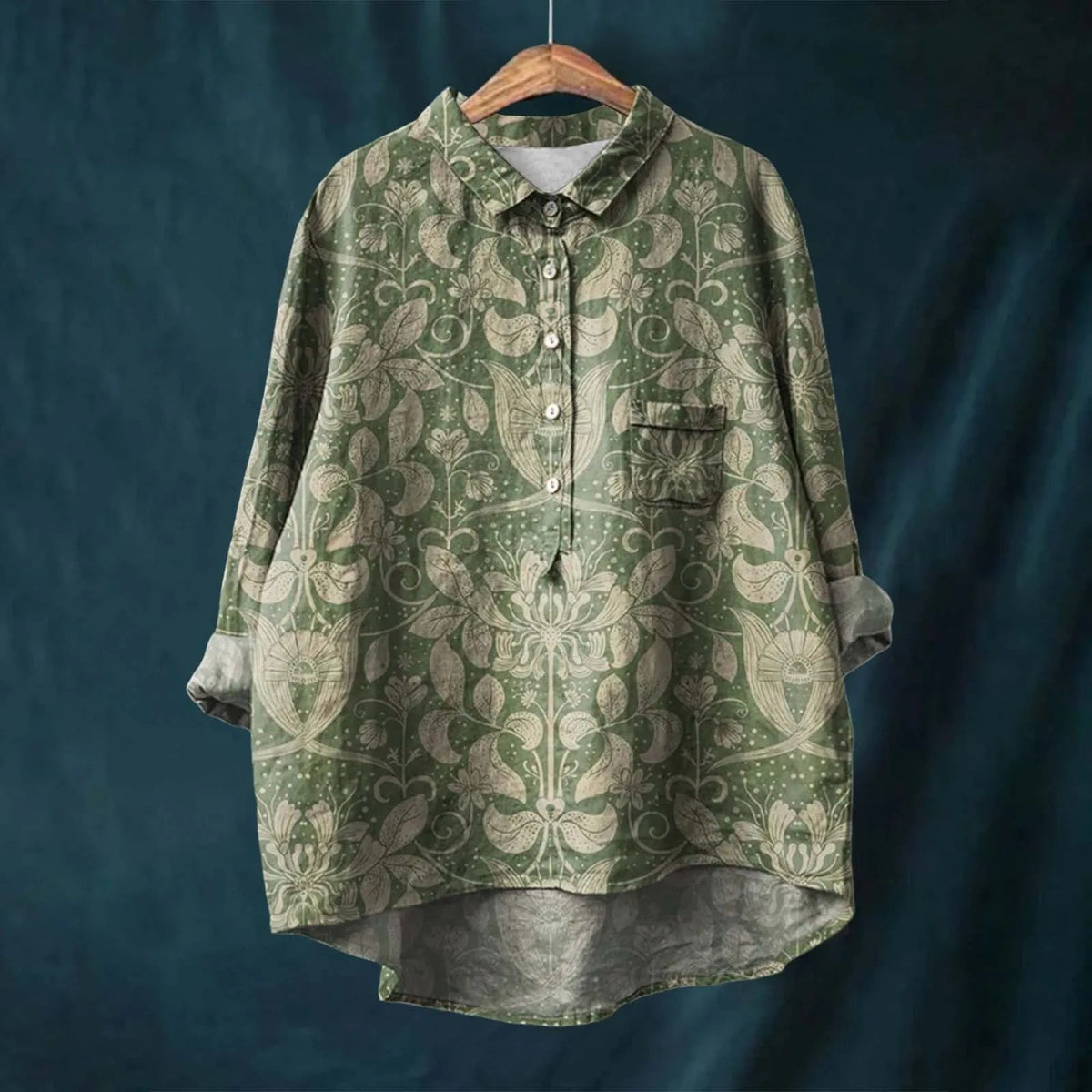 Oversized damesblouse met knoopsluiting