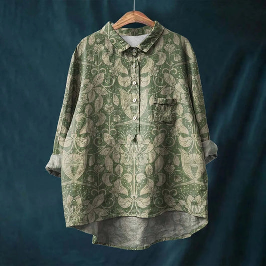 Oversized damesblouse met knoopsluiting