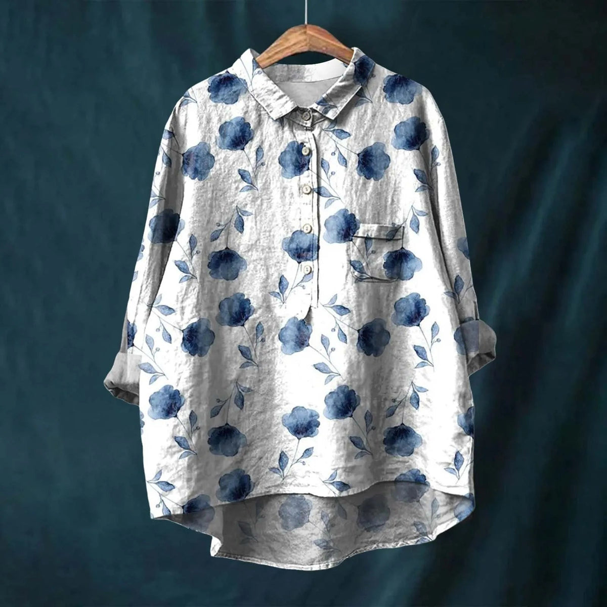 Oversized damesblouse met knoopsluiting