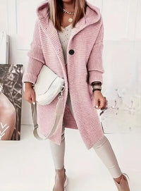 Oversized gebreid damesvest met capuchon