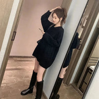 Oversized gebreide jurk
