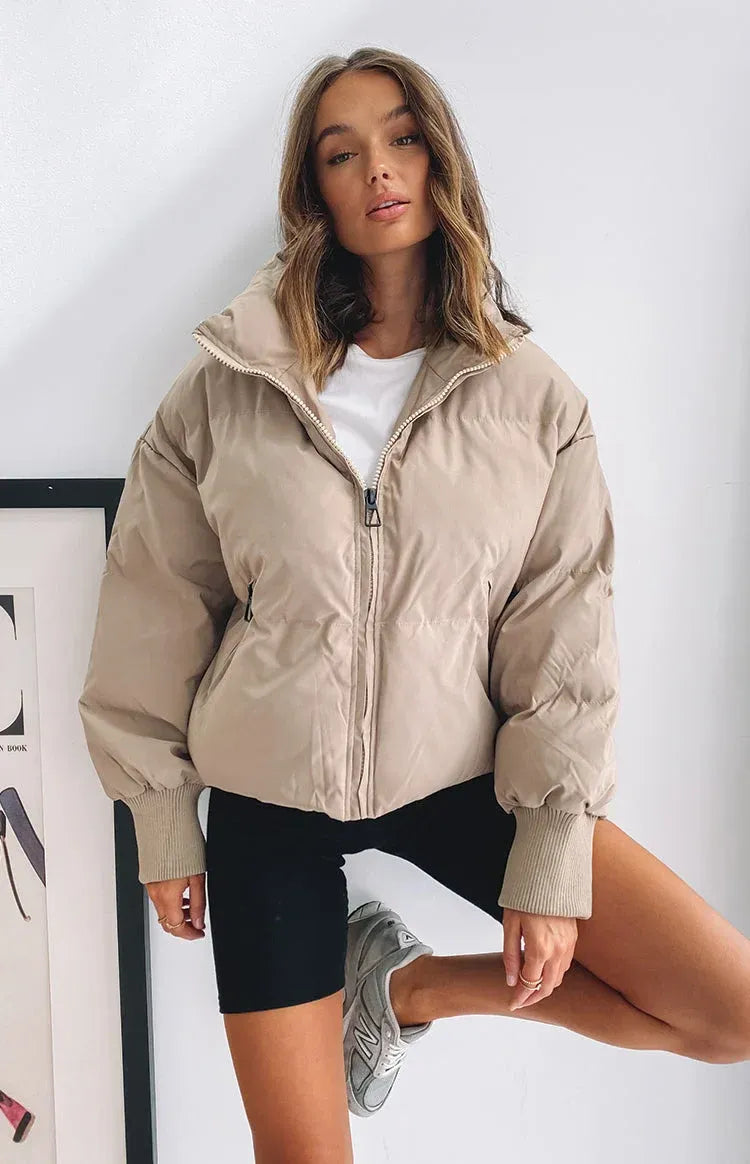 Oversized gewatteerde damesjas