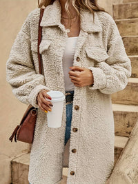 Oversized sherpa mantel voor dames