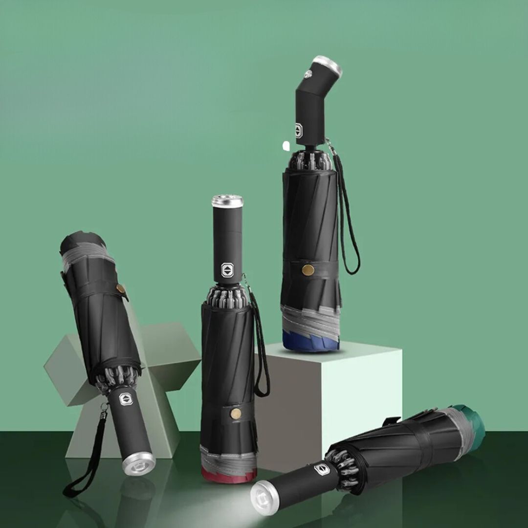 Paraplu met led en ingebouwde zaklamp