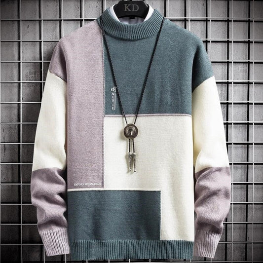 Patchwork Pullover | Warme Trui