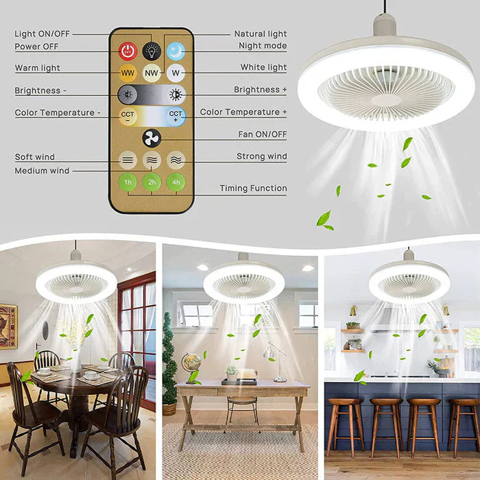 Plafondventilator met ledverlichting en afstandsbediening