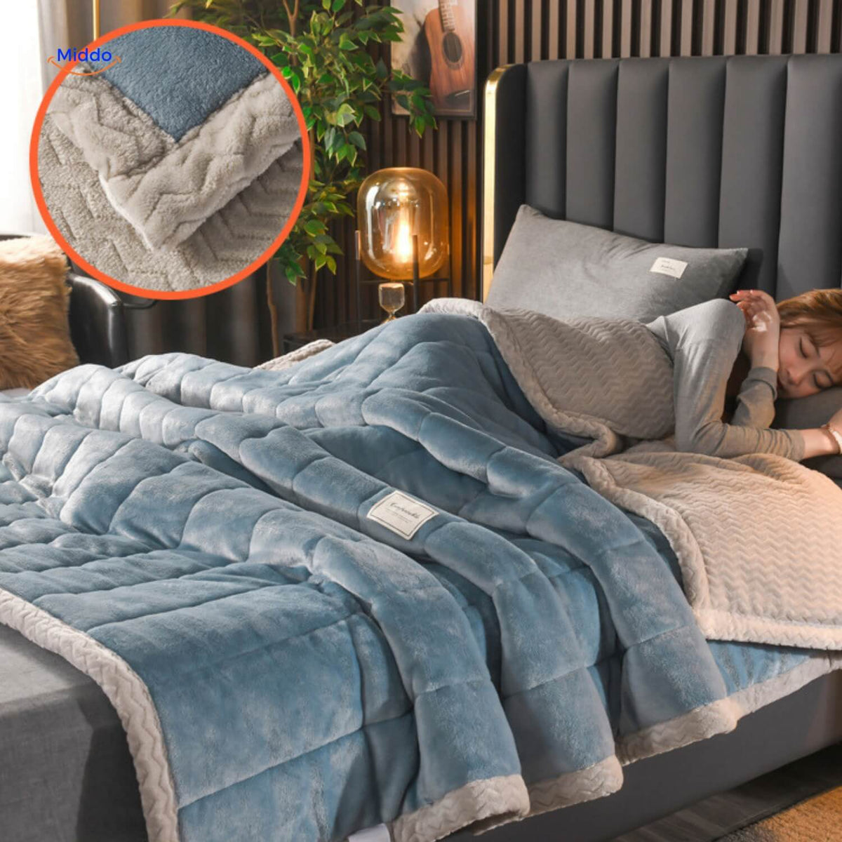 Pluche wollen deken | Warm en comfortabel, ideaal voor de winter