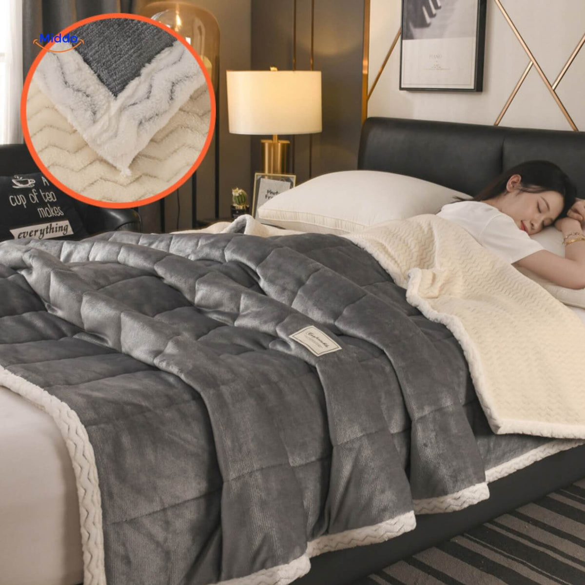 Pluche wollen deken | Warm en comfortabel, ideaal voor de winter