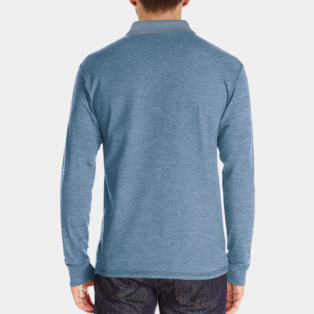 Polo shirt voor heren met lange mouwen en borstzak