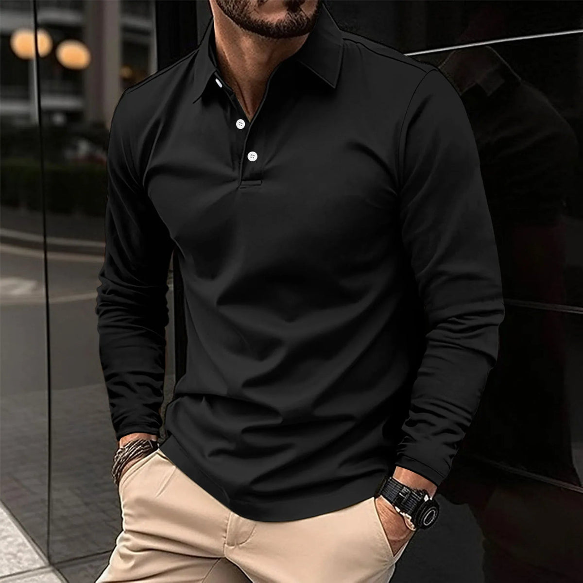 Poloshirt met lange mouwen voor heren – Stijlvol & comfortabel