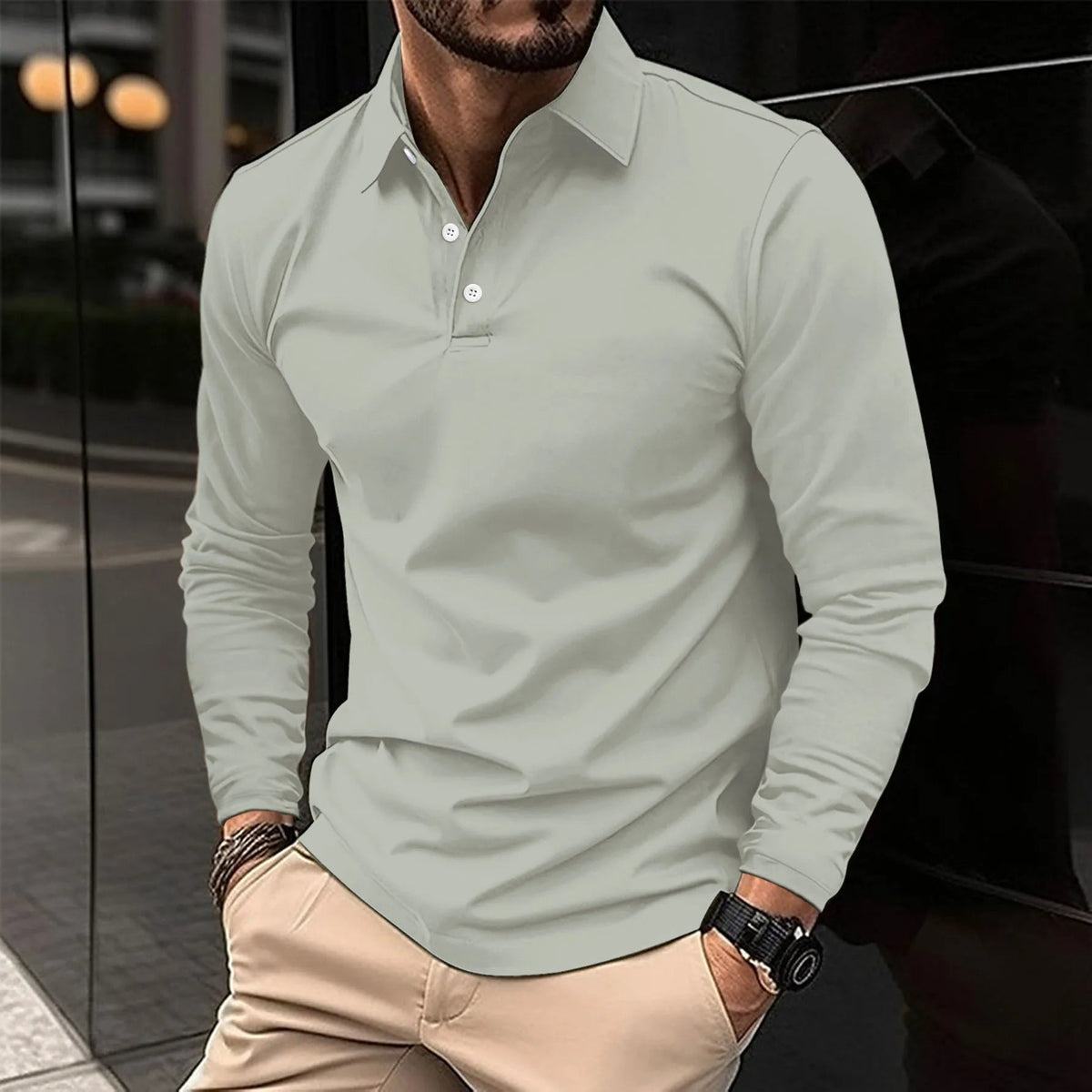 Poloshirt met lange mouwen voor heren – Stijlvol & comfortabel