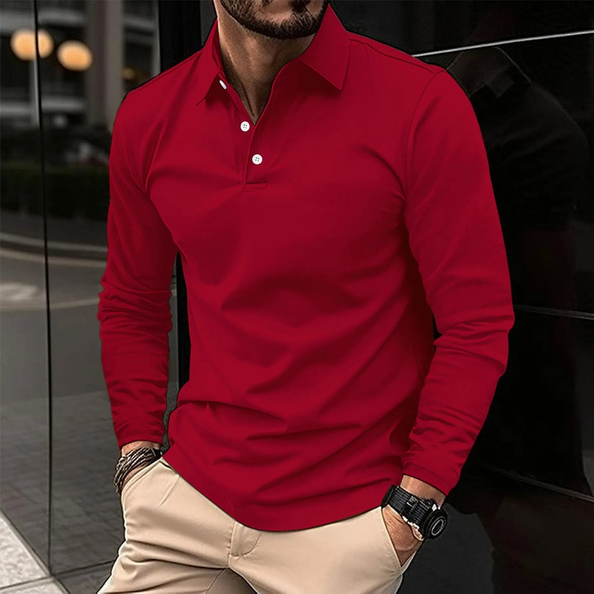 Poloshirt met lange mouwen voor heren – Stijlvol & comfortabel