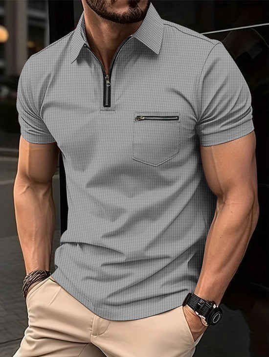 Poloshirt met wafelstructuur en bewegingsvrijheid