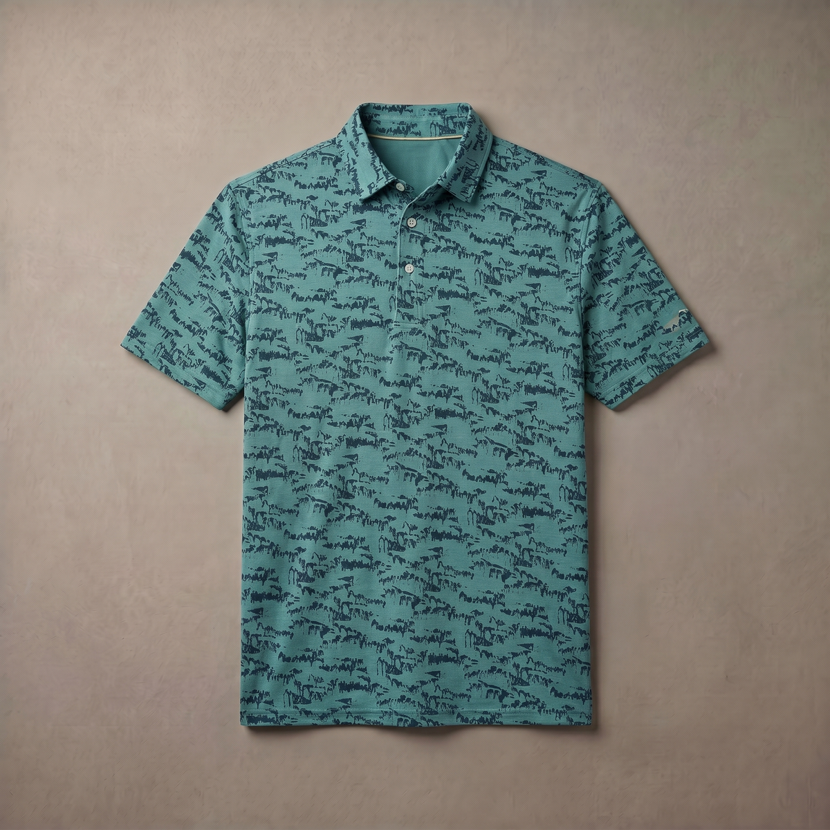 Poloshirt voor heren met melangeprint | Vochtafvoerend | UPF 50 | 4-way stretch
