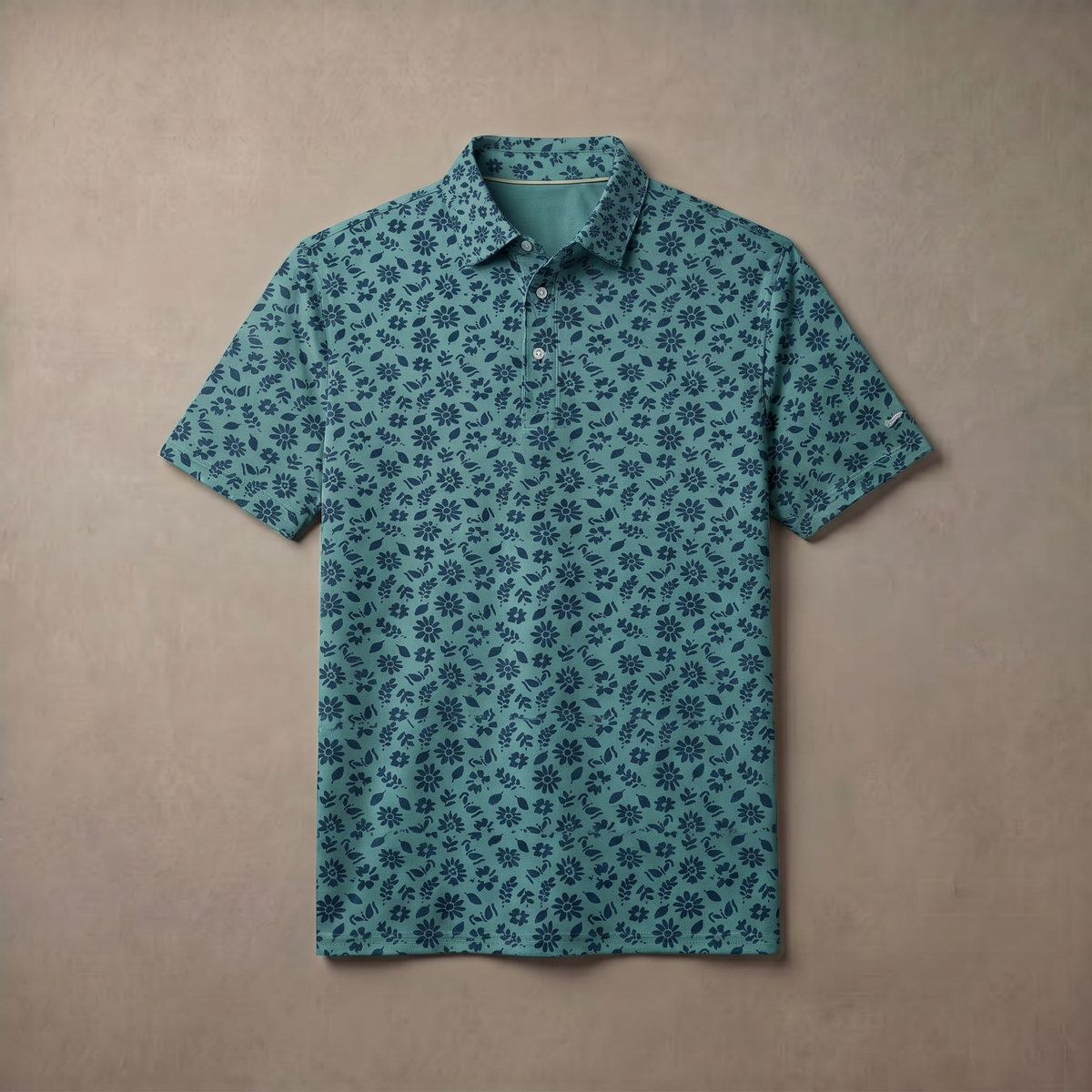 Poloshirt voor heren met melangeprint | Vochtafvoerend | UPF 50 | 4-way stretch