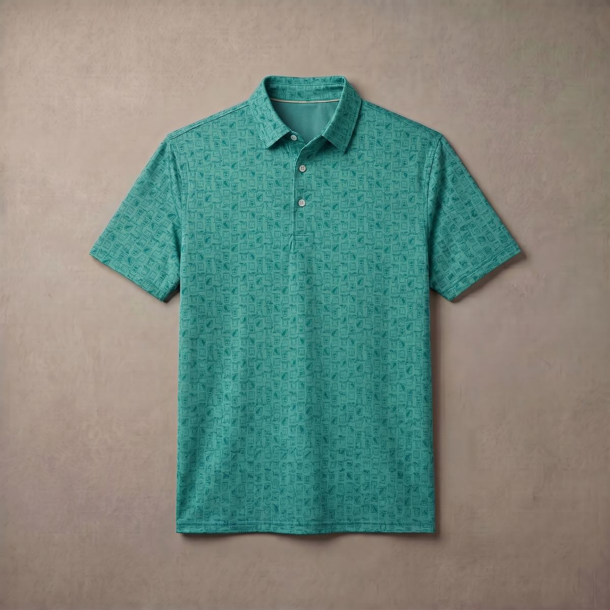 Poloshirt voor heren met melangeprint | Vochtafvoerend | UPF 50 | 4-way stretch